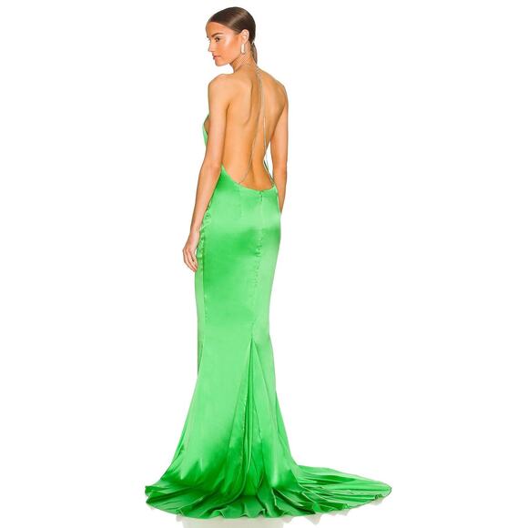 Retrofete Margot Maxi Silk Dress Rhinestone Statement Party Formal Gala Guest M - Picture 3 of 16